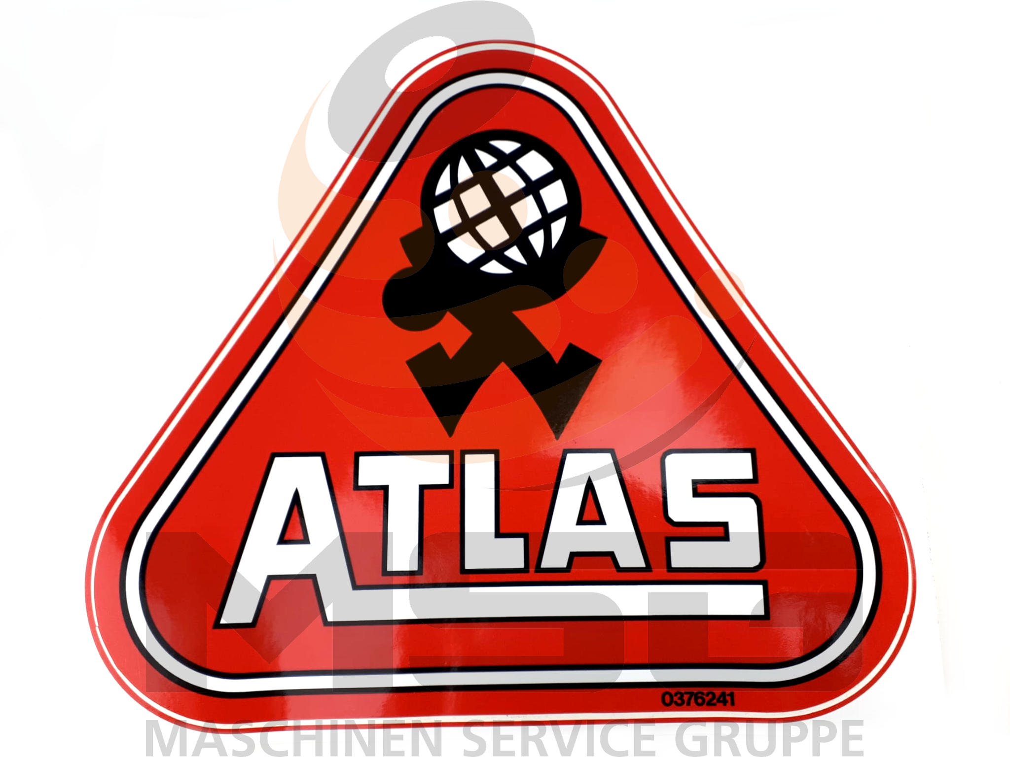 0376241 Atlas Aufkleber Weltkugel Aufkleber, Radlader,Bagger 305x275mm