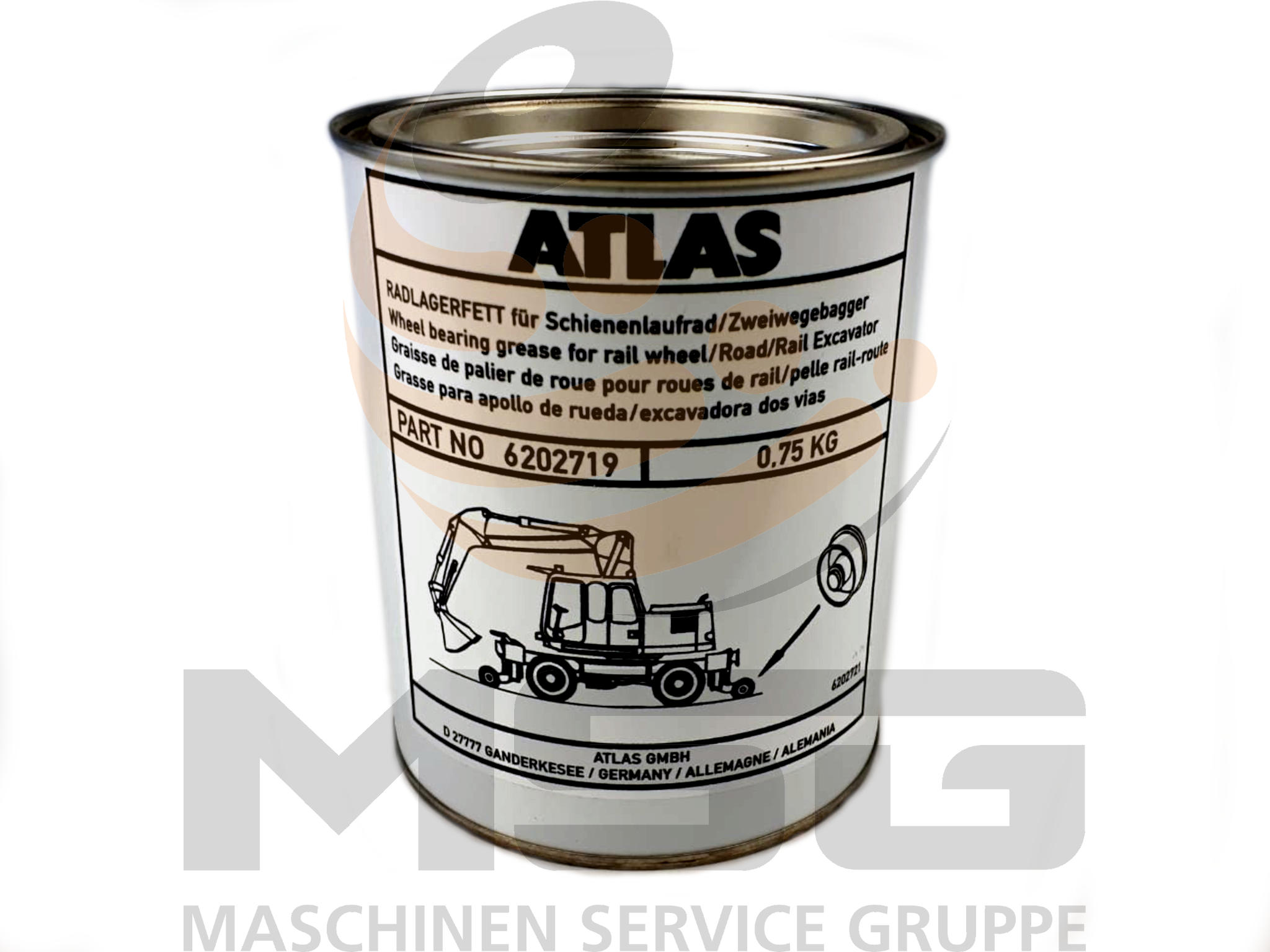 6202719 Atlas Radlagerfett Laufrollen für Schienenfahrzeuge/Zweiwegebagger Atlas