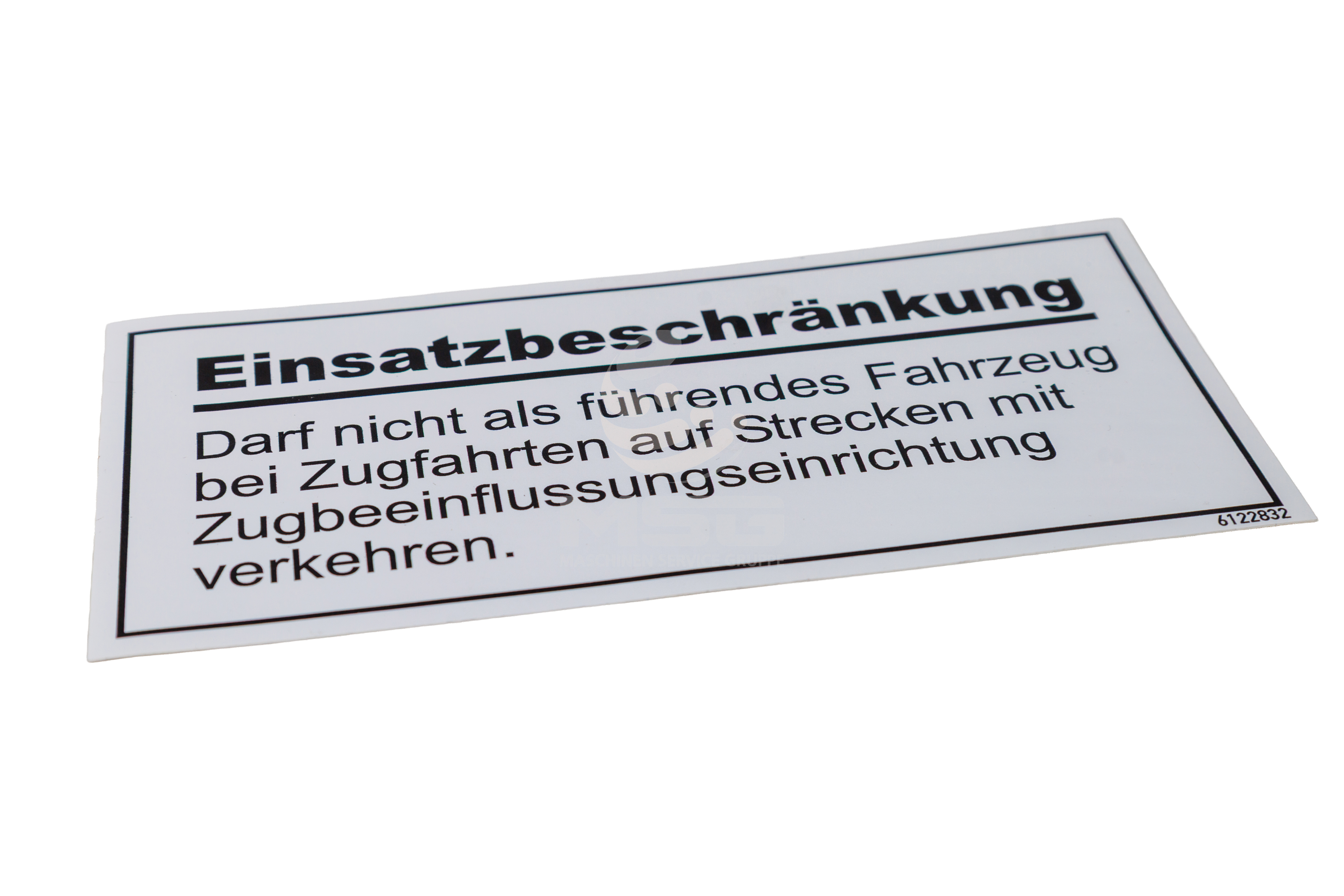 6122832 Original Atlas Hinweisschild, Aufkleber "Einsatzbeschränkung"